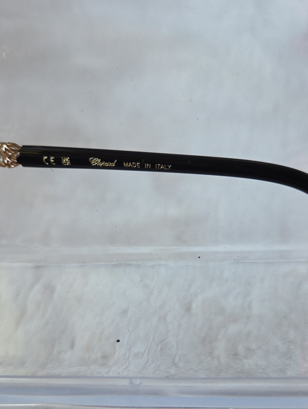 Chopard Luxury Black Women's Optical Glasses with Gold Temples - Picture 6 of 11